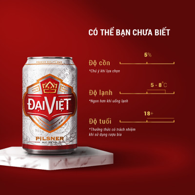 [Lốc 06 lon 330ml] Bia Đại Việt Pilsner, Bia vàng sản xuất theo luật bia tinh dòng của Bia Đức, không hóa chất, đậm vị đúng gu
