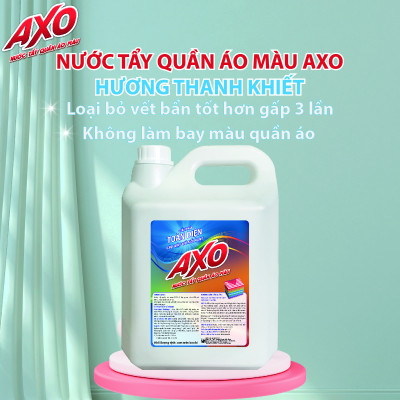 COMBO 2 CAN Nước tẩy quần áo màu đánh bay vết bẩn AXO 5 Lít Tiết Kiệm - Hương Thanh Khiết