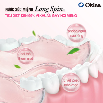 Nước súc miệng bỏ túi OKINA dòng LONG SPIN ZERO Nhật Bản hương Cam Quýt Bạc Hà không cồn – Hộp 100 hũ x 14ml
