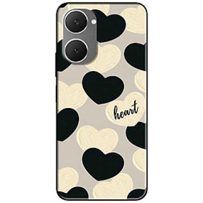 Ốp lưng cho Vivo Y03 - Y03T - Y18 - Y18S - Y18T - Y27 5G - Y28 4G - Y36 - Tim Trắng Đen HEART - Hàng Chính Hãng