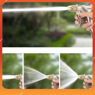 Vòi Xịt️Evoucher Bộ dây vòi xịt nước rửa xe, tưới cây , tăng áp 3 lần, loại 15m 206701 đầu đồng,cút đồng+  đai