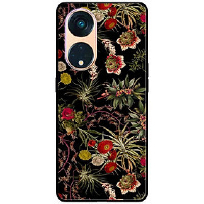 Ốp lưng dành cho Oppo Reno 8T 4G - Reno 8T 5G - Reno 10 5G - Reno 10 Pro 5G - Hoa Đỏ Đen 1 - Hàng Chính Hãng