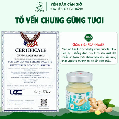 Yến Đảo - Hũ Yến Chưng Gừng Tươi Tổ Yến Xanh Bổ Dưỡng Sức Khỏe, Quà Tặng Cao Cấp 6 Lọ 70ml