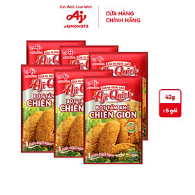 Combo 6 Gói Aji-Quick® Bột Tẩm Khô Chiên Giòn 42g/Gói