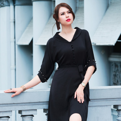 Đầm Tay Liền Đầm Kiểu Sang Trọng Thời trang thiết kế Hity DRE130 (Đen Huyền Bí)