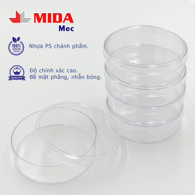 Đĩa Petri nhựa MidaMec 10025 đã tiệt trùng 16 cái/bao