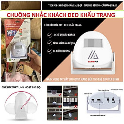 Chuông báo khách nhắc nhở khách đeo khẩu trang và rửa tay sát khuẩn loại tốt
