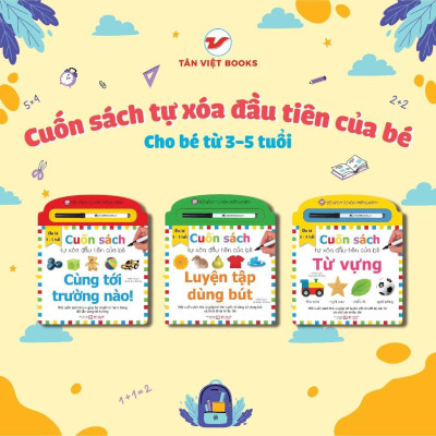 Sách - Tự Xoá Thông Minh Đầu Tiên Dành Cho Bé Yêu 3-5 Tuổi - Chọn Lẻ 3 Chủ Đề - Tân Việt Books