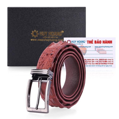 HC4219-4220-4739-4740 - Thắt lưng nam da cá sấu Huy Hoàng nguyên con 3,5P đầu kim màu đen, nâu đất, nâu đỏ
