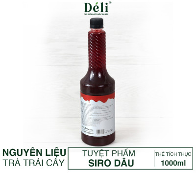 Siro dâu Déli - 350ml - đậm đặc, chuyên dùng pha chế trà trái cây, soda