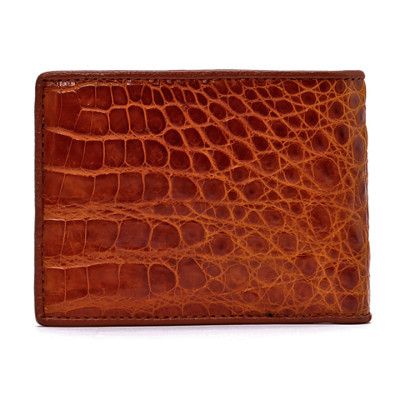 HJ2215 - Bóp nam Huy Hoàng da cá sấu đầu gù màu vàng