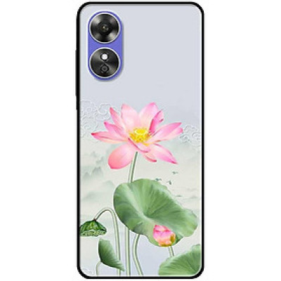 Ốp lưng cho Oppo A15 - A15s - Oppo A35 4G - A17 - A17K - Oppo A57 - A95 5G - Tranh Sen Hồng - Hàng Chính Hãng