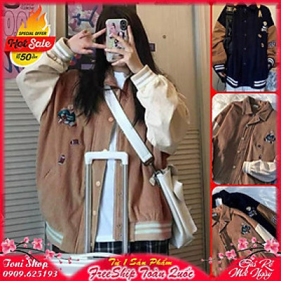 ÁO KHOÁC KAKI NHUNG GÂN Thêu Gấu 89 (M1540 - Kèm Ảnh Thật)