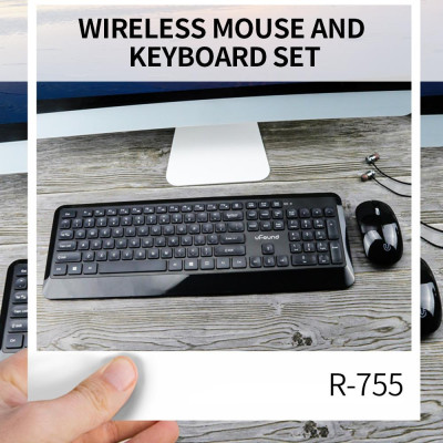 Tổ hợp uFound R-755 106 phím Bàn phím truyền tải 2.4G + Chuột không dây 1200DPI cho Văn phòng Doanh nghiệp