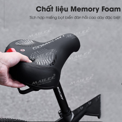Đệm Yên Xe Đạp Bản Rộng Lớn CF-01 đa lò xo mặt dưới, mút đàn hồi dày, bọc da PU, khung kim loại cho xe đạp MTB, xe thể thao, có tay nắm sau, 2 cách lắp đặt - Mai Lee