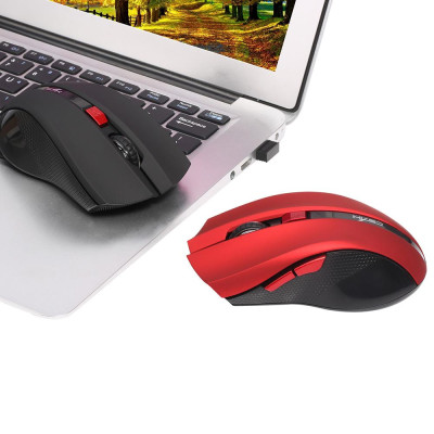  Chuột chơi game không dây 2.4G có thể điều chỉnh 2400 DPI với 6 nút dành cho PC máy tính xách tay Mac HXSJ Ergonomic Optical Office
