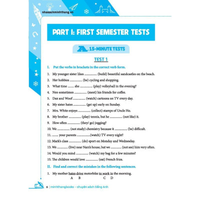 Sách - Global Success - Bộ Đề Kiểm Tra Tiếng Anh Lớp 7 - Có Đáp Án - Tập 1 - Minh Thắng