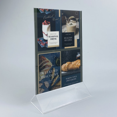 Kệ mica 2 mặt Enter E03 120x180mm chân tam giác