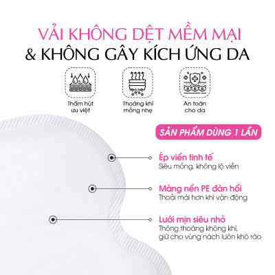 Miếng dán thấm mồ hôi nách Masami khử mùi thấm hút hiệu quả túi 10 miếng