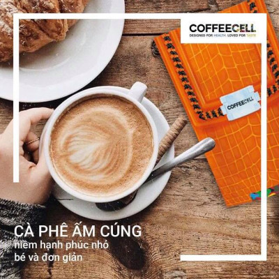 Cà Phê Cappuccino Vị Hạt Phỉ Với Nhân Sâm Trắng Thượng Hạng COFFEECELL (Gói 150g) - Mùi thơm nhẹ nhàng, Vị cà phê đậm đà, Bọt sữa bồng bềnh - Hàng Chính Hãng