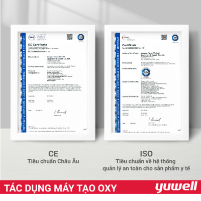 Máy Tạo Oxy Y Tế 93% Yuwell 8F-5AW - Hỗ Trợ Bệnh Nhân Suy tim, Suy phổi, Rối loạn hô hấp - Bảo Hành 1 Năm