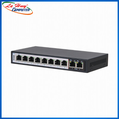 Bộ Chia Mạng Switch D-Link DES-F1010P-E 10 Cổng 10/100Mbps với 8 Cổng PoE và 2 Cổng Uplink -  Hàng Chính Hãng