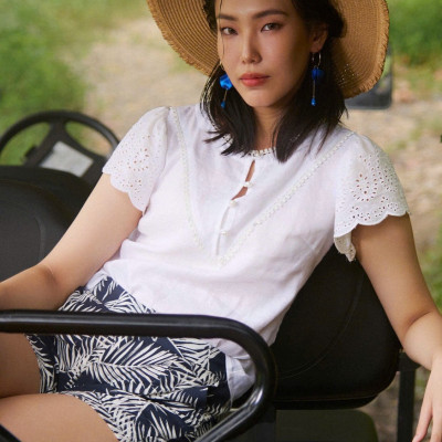 Quần Shorts Linen Lá Cọ PAN064 thời trang thiết kế Hity