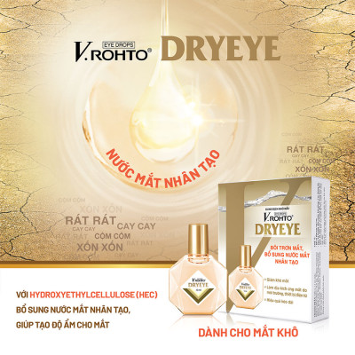 Nước nhỏ mắt cấp ẩm & bổ sung nước mắt nhân tạo V.Rohto DryEye 13ml