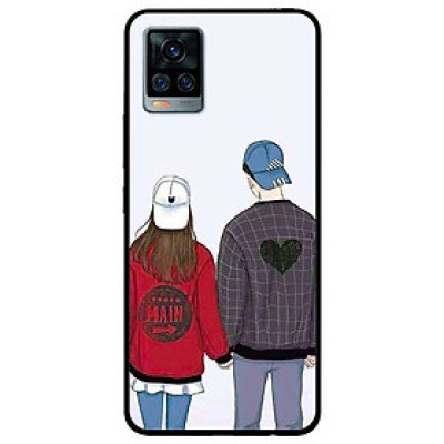 Ốp lưng dành cho Vivo V20 mẫu Cặp Đôi Mũ Trắng Xanh