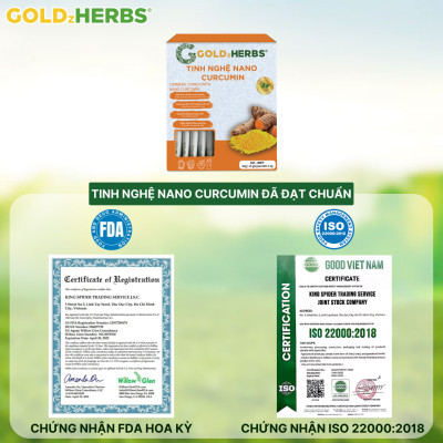 Tinh nghệ Nano Cucurmin GoldzHerbs – Tăng cường hệ tiêu hóa, hệ miễn dịch, giúp làm đẹp – 14 gói/ 500g