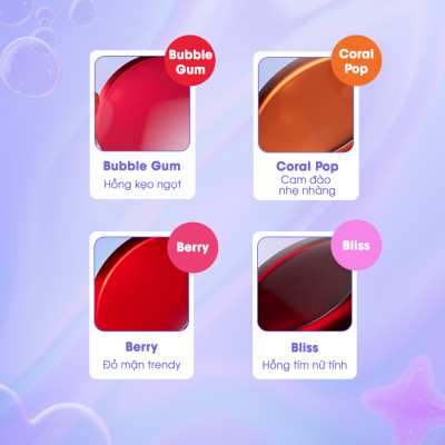 Má hồng thạch myKella - JUICY POP LIP & CHEEK TINT 2in1 chất thạch mềm mịn, không bết dính
