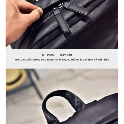 Balo Nam Nữ Đi Học Chất Da PU Cao Cấp Thời Trang Chống Nước  BL042 DRU - Hàng Chính Hãng