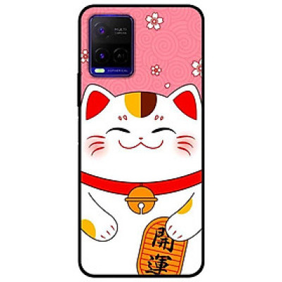 Ốp lưng dành cho Vivo Y21 - Vivo Y21s mẫu Mèo Nền Hồng