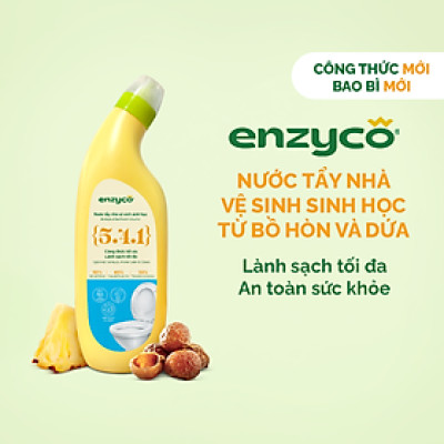 Nước Tẩy Nhà Vệ Sinh Sinh Học ENZYCO 860ml - Chiết Xuất Bồ Hòn Và Enzyme Dứa, Hương Thơm Từ Khuynh Diệp