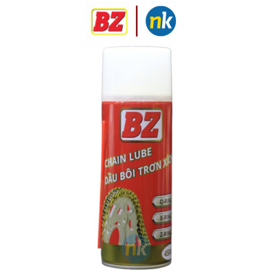 Chai xịt bảo dưỡng sên xích, sên trần, sên phốt cao su thương hiệu BZ Chain Lube 450ml - Hàng Chính Hãng 100%