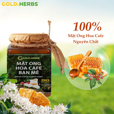 Mật ong hoa café Ban Mê GoldzHerbs, 100% nguyên chất – Hũ 500g/ Hộp 15 gói x 10g