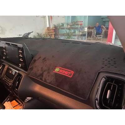 Thảm Taplo Nhung Lông Cừu Xe Kia SONET 2021 2022 2023 Màu Đen Đế Có Chống Trượt, chuẩn form xe