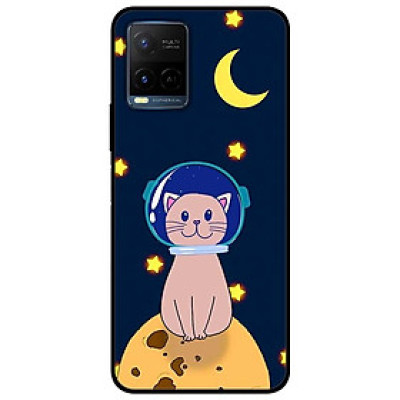Ốp lưng dành cho Vivo Y21 - Vivo Y21s mẫu Mèo Đội Nón Phi Hành