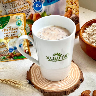 Combo 2 túi: N.Cốc Yến Mạch Hạnh Nhân Hạt Chia ít đường 400G + N.Cốc Gạo Lứt No Sugar[đường ăn kiêng]400G(Tặng Kèm 2 Túi Yến Mạch 150G)