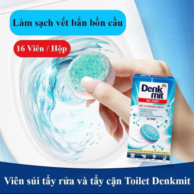 Viên tẩy bồn cầu Denkmit Đức 16 viên diệt khuẩn, khử mùi hôi, sạch mảng bám
