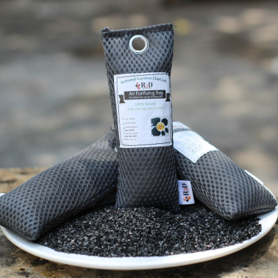 Túi hút ẩm khử mùi và lọc không khí cho tủ Giày Dép (hộp 4 túi nhỏ) làm từ Than hoạt tính gáo dừa