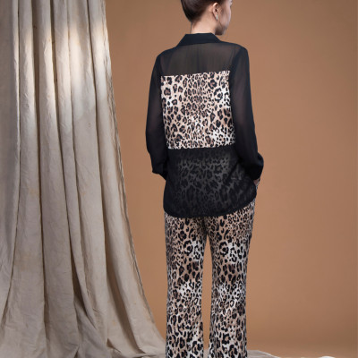 Quần tây beo lụa cát ống loe LM112430 [BST Da Beo]