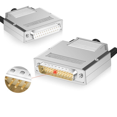 Đầu bấm cổng DB25 đực male bắt vít kèm vỏ ốp kẽm chân đồng mạ vàng 24K HD-LINK YL-JM003-25M. HÀNG CHÍNH HÃNG !!!