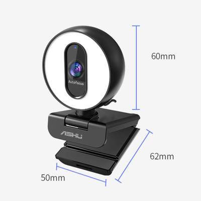 Webcam video ASHU 2M Pixel 1920x1080P Chức năng tự động lấy nét, Nhiệt độ Chụp ảnh tự sướng có thể điều chỉnh độ sáng vô cấp
