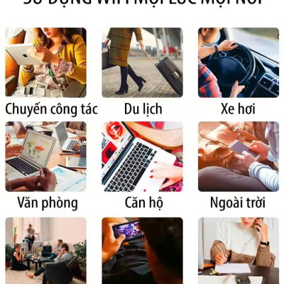 Bộ Phát Sóng WiFi Di Động Tốc Độ Cao 4G/5G LTE 150Mbps - Màn Hình Màu LCD - Phát Sóng Mạnh - Bản Quốc Tế Hỗ Trợ Tất Cả Nhà Mạng - Dung Lượng Pin Cao - Hàng Chính Hãng