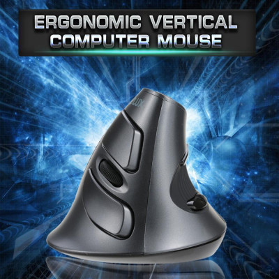 Chuột quang dọc không dây Delux 2.4G Công thái học có thể điều chỉnh 1600 DPI Các nút 5D với lòng bàn tay có thể tháo rời