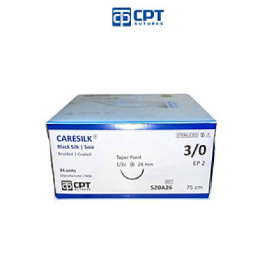 Chỉ phẫu thuật không tiêu CPT Caresilk Silk số 3/0 - S20A26