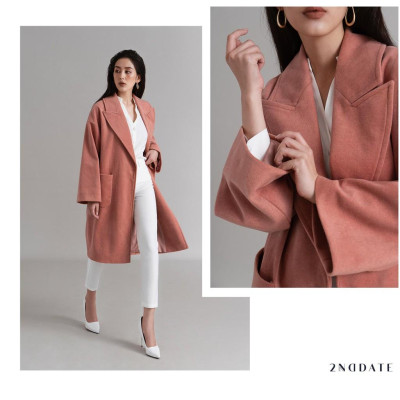 Áo khoác nữ bigsize dáng dài Hồng Đào 2NDDATE CO001PWCF