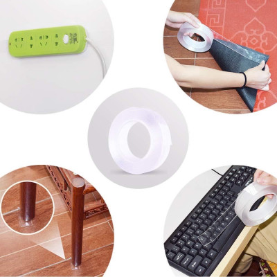 Cuộn Băng Dính Trong Suốt 2 Mặt, Băng Keo Đa Năng, Sử Dụng Dính Đồ Vật Trong Nhà, Tái Sử Dụng, Sử Dụng Dễ Dàng- TakyHome 6005