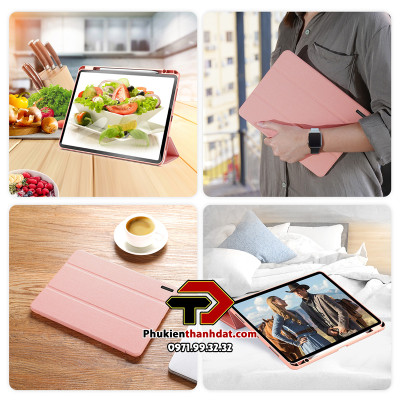 Bao Da Dành Cho iPad Air 11 inch 2024, iPad Air 4/ Air 5 10.9 Dux Ducis Domo Có Khe Cắm Bút, Tự Động Tắt Mở - Hàng Chính Hãng 